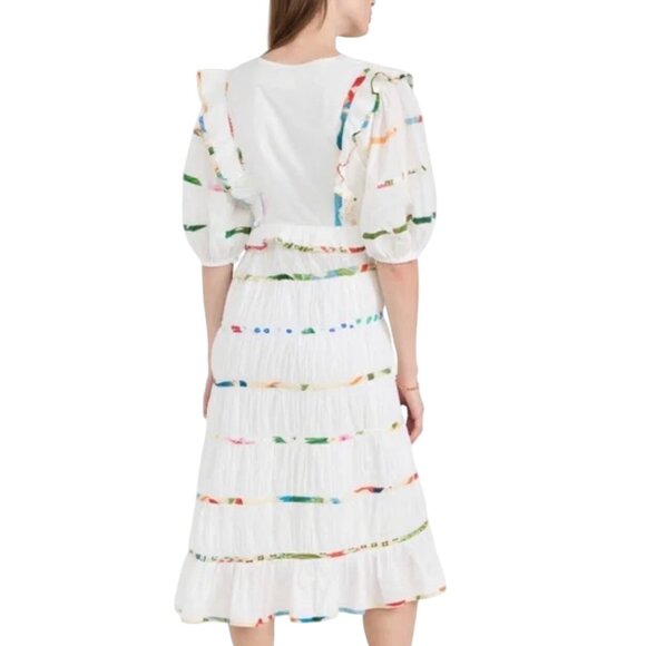 Farm Rio Mixed Off White Print Midi Dress Size Large Brand New With Tags - Picture 3 of 6